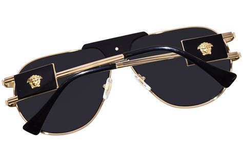 Versace VE2252 100287 Sunglasses Gold/Black/Dark Grey Pilot 